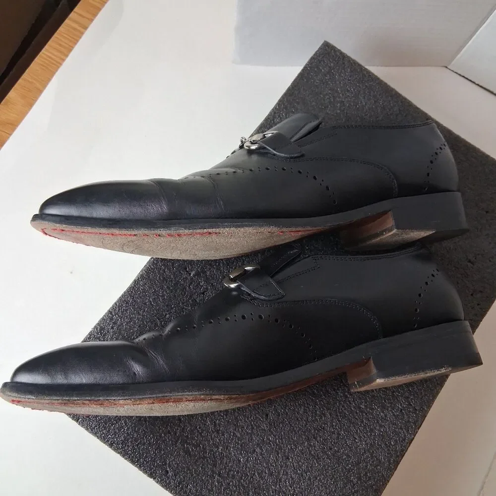 Carrucci Burnished Calfskin Slip-On Dress Shoe Loafers for Men Size 12 US USED